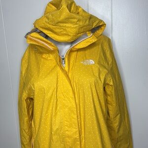 The north face women’s yellow polka dot rain coat women’s M
